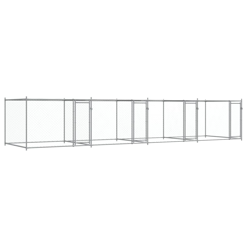 Vidaxl Klatka Dla Psa, Z Drzwiami, Szara, 8X2X1,5 M, Stal