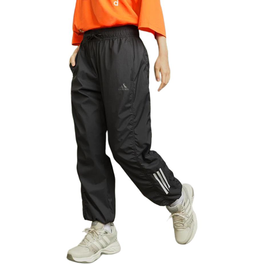 adidas Pantaloni Sportivi Strisce Stampa Vita Media Polsini Pantaloni Casual Donna Pantaloni Nero JE3200