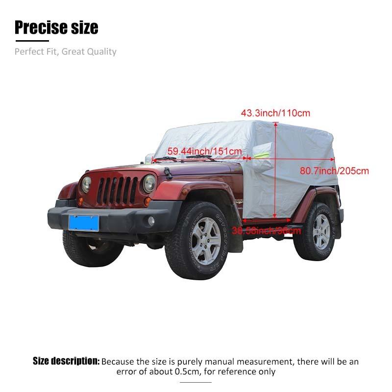 Waterproof All Weather Windshield Sunshade Leather Car Cover Fit for Jeep Wrangler JK JL 2-Door Version Exterior Accessories