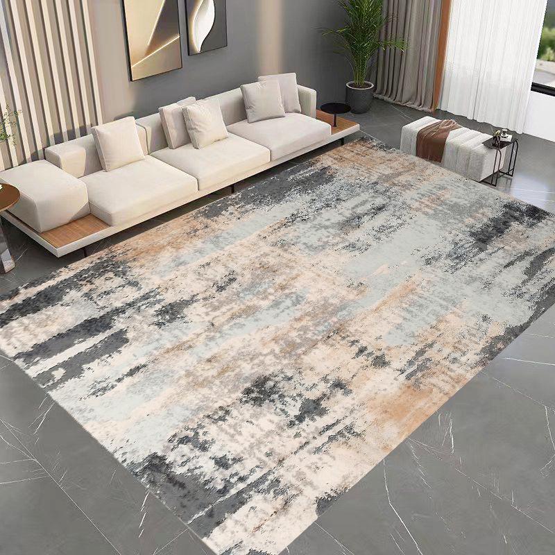 Ink Splash Style Imitation Cashmere Rug - Stain-Resistant Living Room or Bedroom Carpet, Large Area Coverage