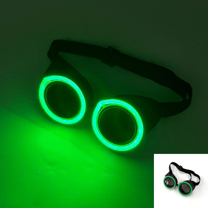 Gafas LED Creativas Intermitentes Montura Redonda Gafas Iluminadas Gafas de Sol Brillantes Para Fiesta Nocturna Bar Club Festival Recuerdos de Fiesta