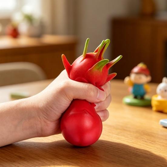 1/2 Stück Simulation Drachenfrucht Quetschspielzeug Stressabbau Drachenfrucht Quetsch Sensorisches Spielzeug Weiche Dehnbare Fruchtform Haus Büro Schreibtischspielzeug