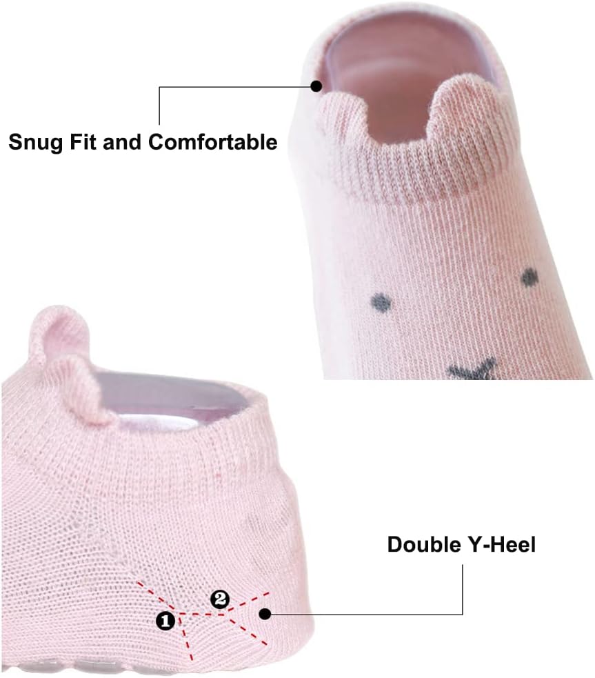 5/3/1 Pairs Socks Baby Socks with Grippers Toddler Kids Cartoon Floor Ankle Non Slip Socks