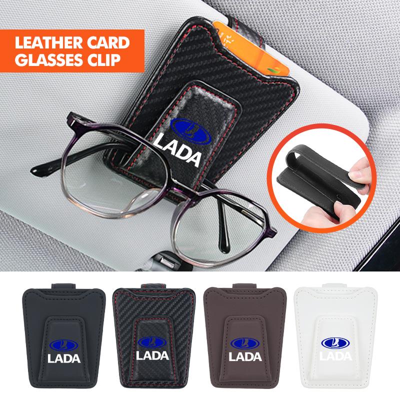 For Lada Car Glasses Clip Sunroof Plate Eyeglasses Clamp Storage Hanger Niva Vesta 4X4 Samara Kalina Largus Priora Granta