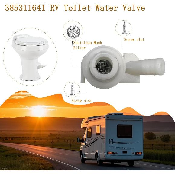 385311641 RV Toilet Water Valve And 385311658 Flush Ball Seal Replacement For Sealand Dometic 300 310 320 RV Toilets, Pedal Flush Marine Toilet