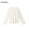 New Arrival: Northern Deer Loose-Fit Wool Knit Cardigan with Round Neck & Long Sleeves
