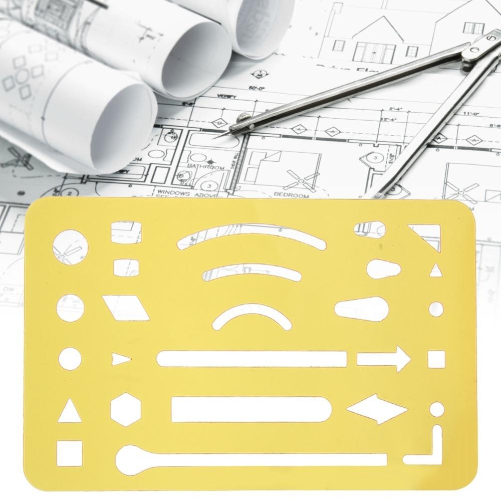 10PCS 27 Holes Drawing Template Engineering Drafting Ruler Architectural Drawing Correction оранжевый