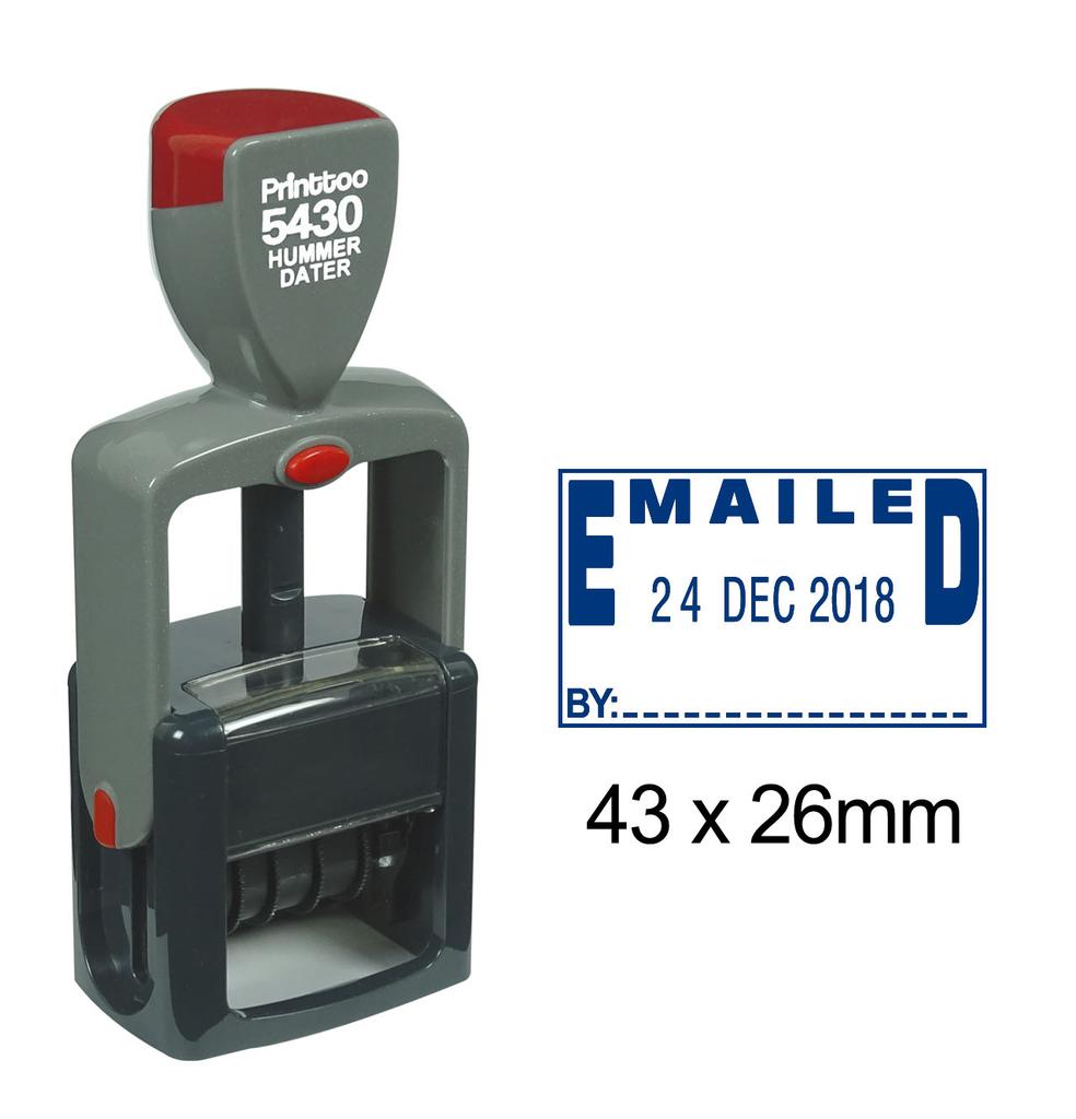 Printtoo Self Inking Heavy Duty Dater Stamp With Emailed By Text & Sign Space Date Rubber