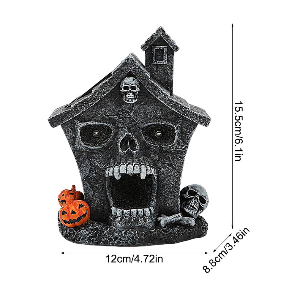 

Haunted House Horror Ornament Halloween Village Haunted Church Halloween Haunted House Figurine Halloween Village Statue Spooky чорний