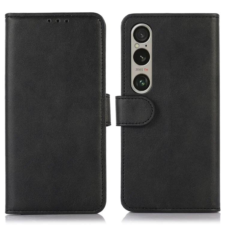 

For Sony Xperia 1 VI Case PU Leather Flip Phone Cover Wallet Card Slot Holder - Black