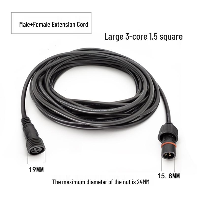 Waterproof Aviation Plug Male-Female Extension Connector for LED Lighting Fixtures