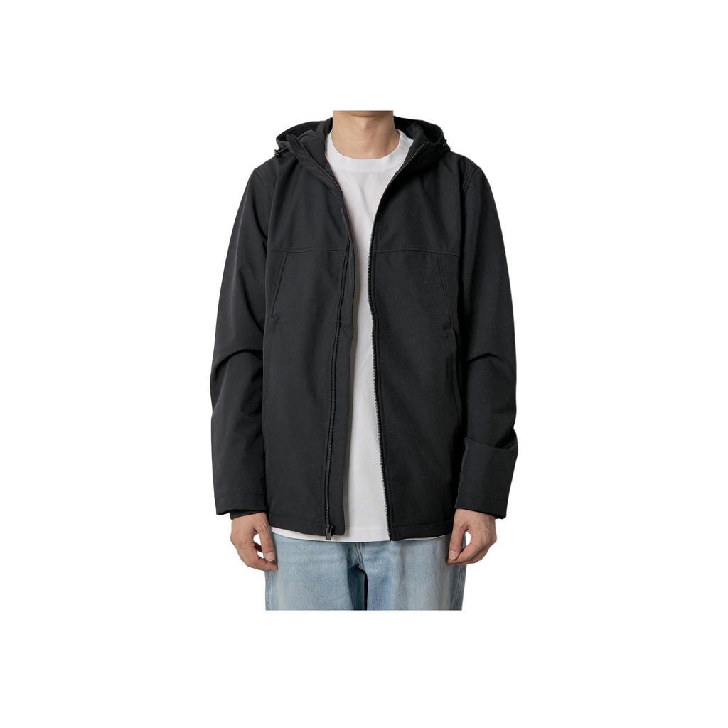 Calvin Klein Minimalist Comfortable Solid Color Hooded Long Sleeve Jacket Men jackets Black 81BP527-001