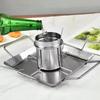 Camping Thick Forked Chicken Grille, Roasted Chicken Plate, Stainless Steel Square Beer Chicken Plate