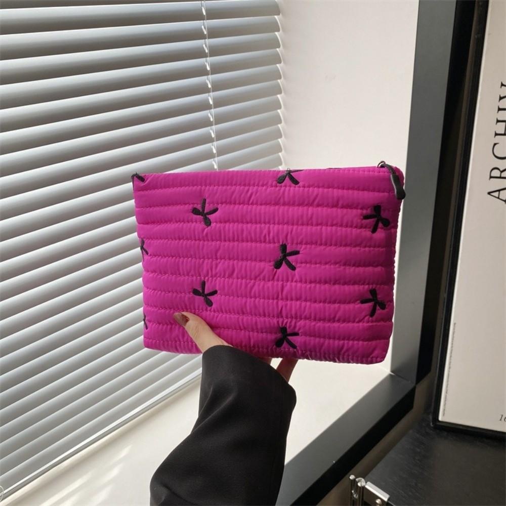 Multi-functional Bow Cosmetic Bag Embroidery Sanitary Napkin Storage Bag Sweet Toiletry Bag  Women