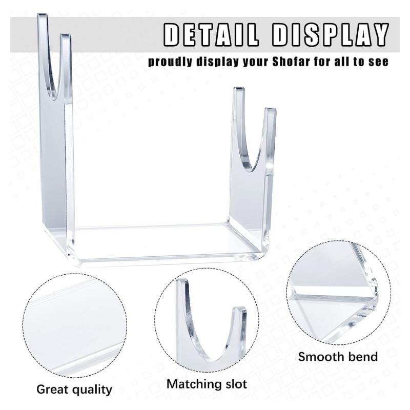 1/2Pcs Transparent Acrylic Stand Shofar Horn Display Stand Swords Bracket U-Shaped Rack Holder For Office Home Decoration