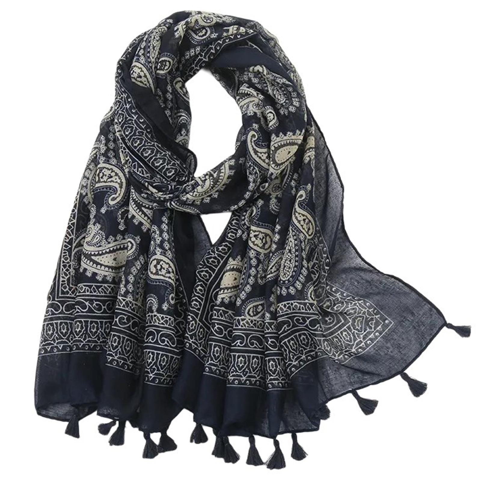 

Большой шарф-шаль для мужчин и женщин, многофункциональный головной платок, унисекс, с цветочным принтом, универсальный, для улицы, повседневная носка C6