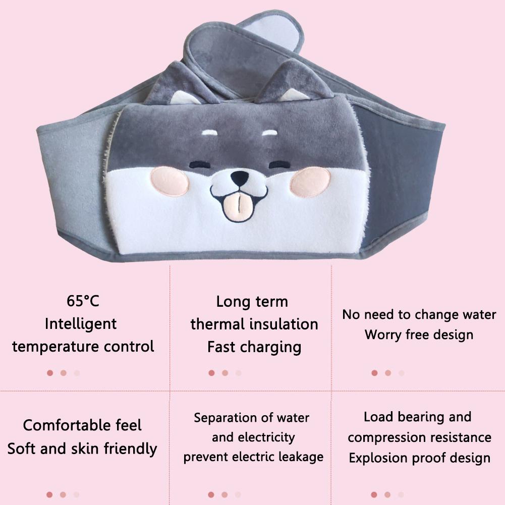 1000ml Hot Water Bottle Bag With Plush Waist Cover For Pain Relief Winter Warm Waist Bag Stomach Abdominal Band Wrap for Neck