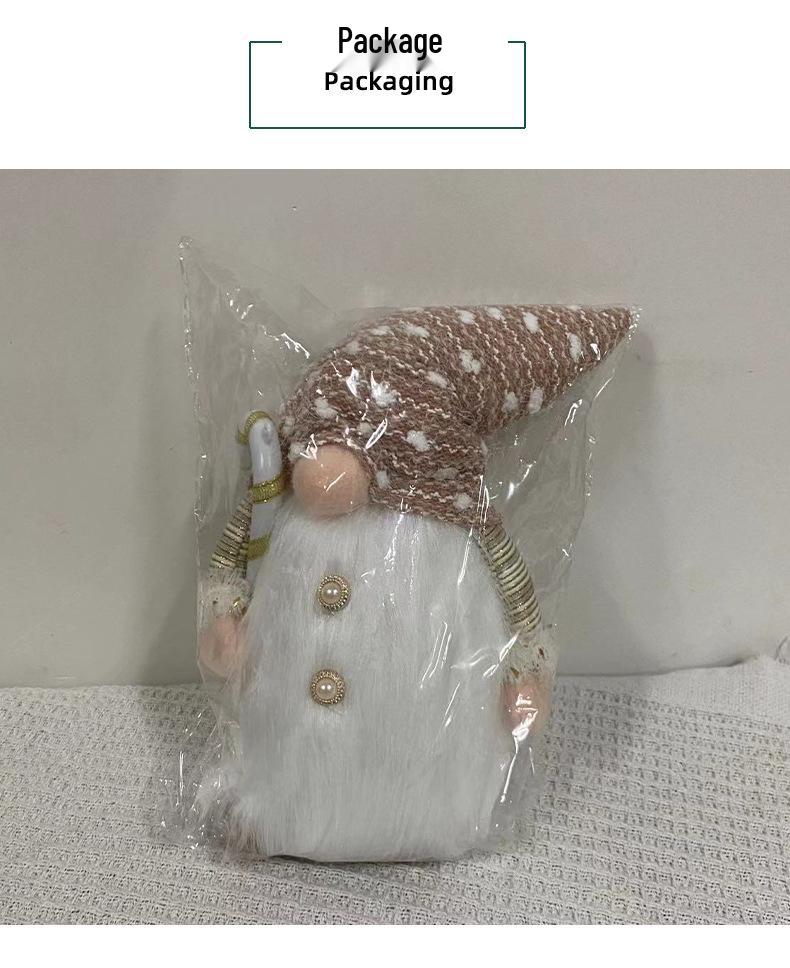 Plush No-Face Doll with Lights: Christmas Sequin Rudolph Decoration