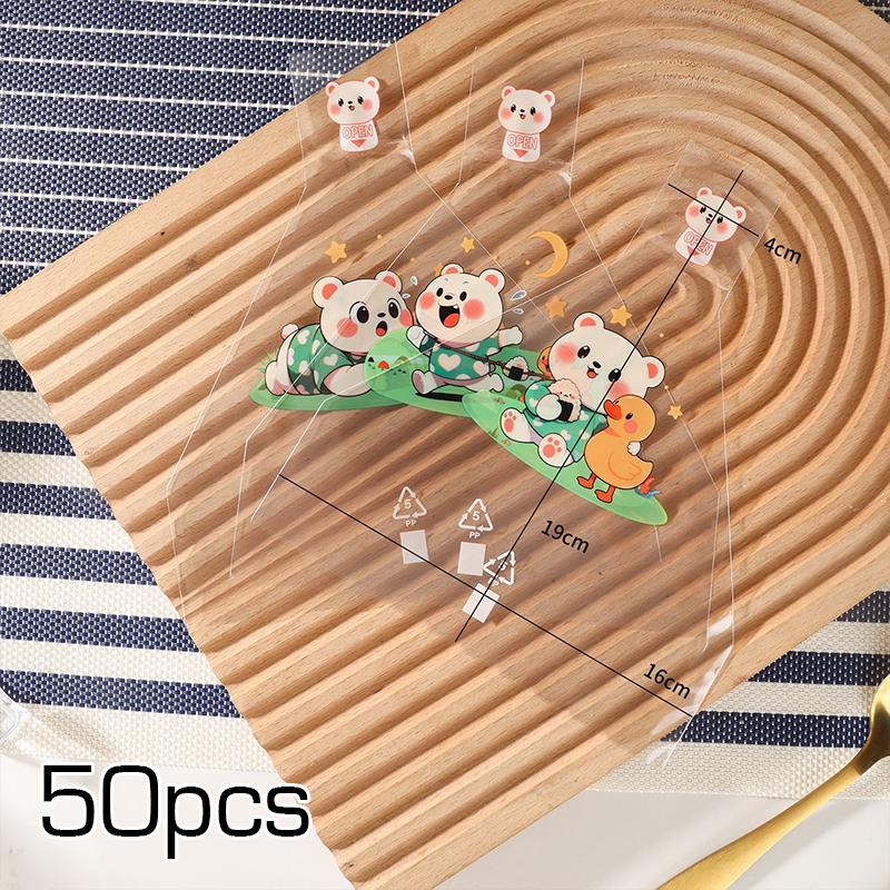 50Pcs Triangle Sushi Mold Onigiri Maker DIY Bento Box Tools Cute Cartoon Nori Seaweed Rice Ball Wrapper Bags Kitchen Home Party