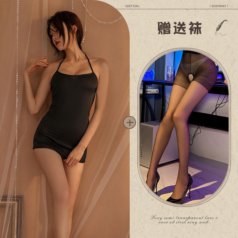 Sexy Hollow Hip Skirt Women's Sex Suspender Nightdress Hot U-shaped Breasts Passion Free Sex Underwear