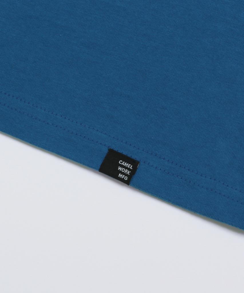 CAMEL WORK Flag Logo Short Sleeve T-Shirt (Blue Green)