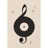 Retro Vinyl Record Print Mid Century Music Minimal Pastel Poster Colorful Wall Art Trendy Minimalist Turntable Home Room Decor