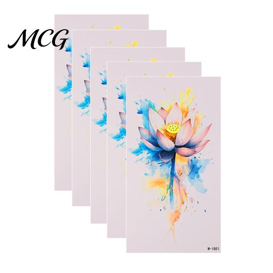 Easy Apply Tattoo Stickers 5 Sheets Butterfly Stickers, Waterproof Temporary Flower Tattoos, Colorful Safe Skin Tattoos Face Body for Parties