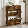 Shoe Cabinet EDE 78 x 24 x 103 cm Engineered Wood Smoked Oak