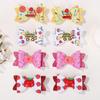 2pcs/set Sweet Back To School Hair Bows Clip for Girls Cute School Bus Hairpins Ribbon Print Pencil Barrettes Boutique Headwear