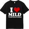 Vintage Summer For Men Tshirt I Love Mild Temperatures Short Sleeve Relaxed Fit Oneck Top Tees Crew Neck Short Sleeve Tshirt