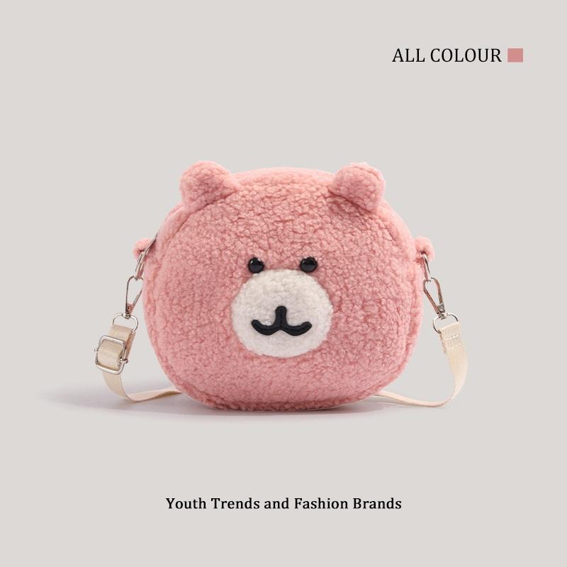 Cute Japanese Cartoon Chiikawa Bear Fluffy Lamb Doll Crossbody Bag New Autumn Winter Mini Shoulder Purse Teen Girls Dating Storage Bag