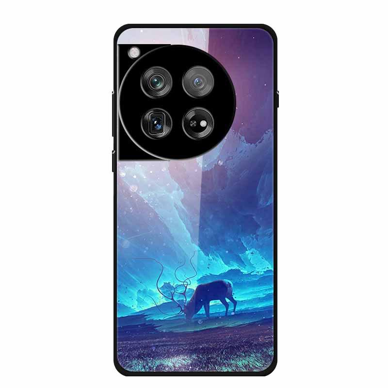Personalized Seven-Colored Tempered Glass Phone Case for OnePlus 12 - Unisex
