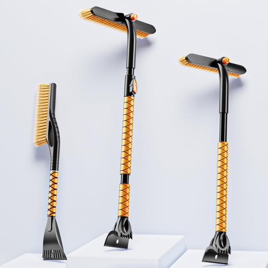 Car Snow Shovel with Removable Snow Defrost Brush Ergonomic Design Anti-Slip Foam Handle Car Cleaning Tool