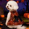 Dog Dress With Bow Halloween Pet Dress Pumpkin Ghost Bat Print Sleeveless Costume for Hair-free Clothing Small Medium Dogs Cute Outfit Festival