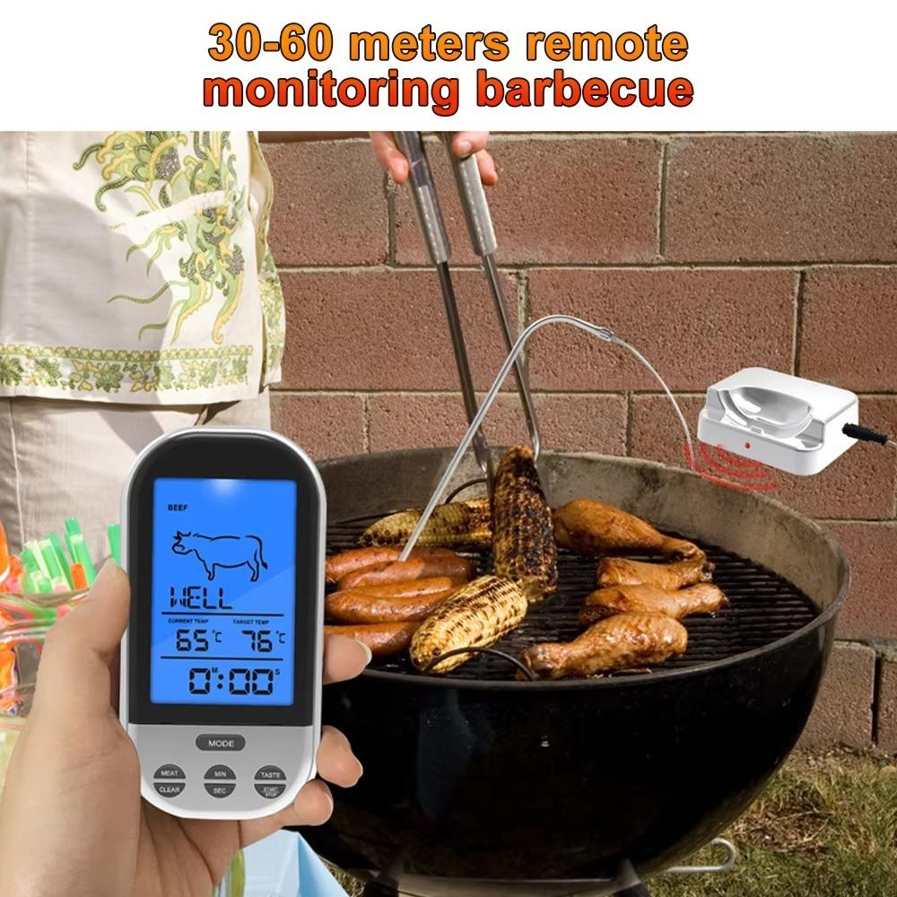 with Timer Alarm BBQ Thermometer Temperature Sensor  For Grill BBQ Food Oven