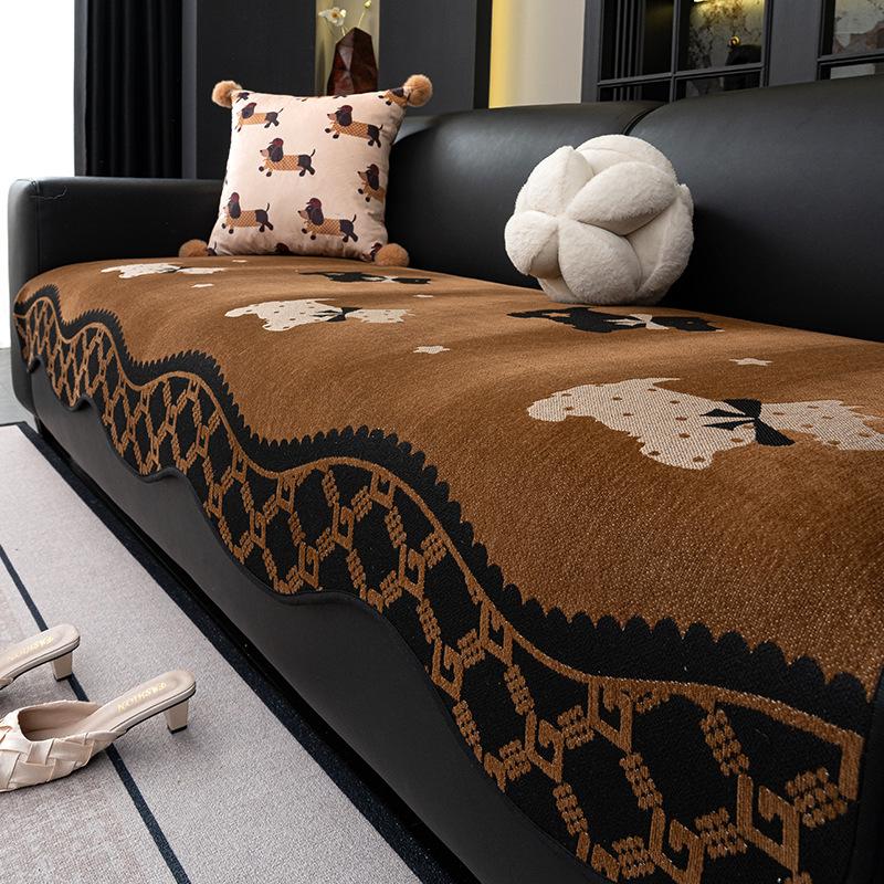 Neues Speziell geformtes Leder-Sofakissen, Universell für alle Jahreszeiten, Leichter Luxus, Hochwertiger Bezugsstoff, Gerade Reihe Einteiliges Sitzkissen