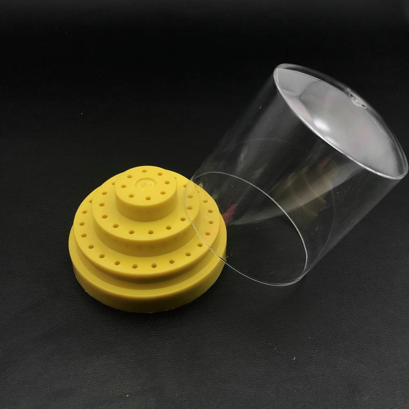 

1pc Dental Lab Instrument 48 Holes (Round) Plastic Bur Holder Burs Block Case Box жёлтый