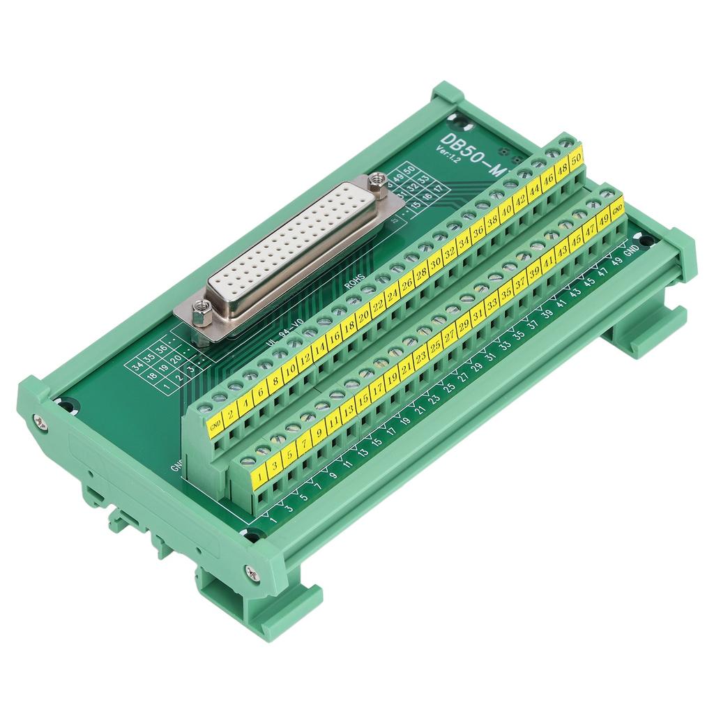 Adaptor DB50 la conector terminal, placă PCB, mamă dreaptă, DC60V, DB50-M7