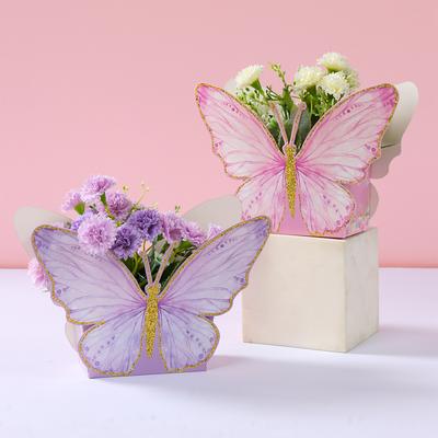 6 Stück Schmetterling Blume Süßigkeitenboxen Schokoladenverpackungsbeutel für Hochzeit Babyparty Geburtstagsfeier Zubehör Geschenkverpackungsbox