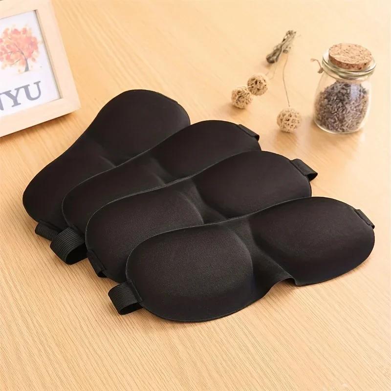 Men and Women 3D Black Eye Shade Cover Soft Blackout Eye Mask for Sleeping Comfortable Padded Eye Shade Cover Travel Relax Aid