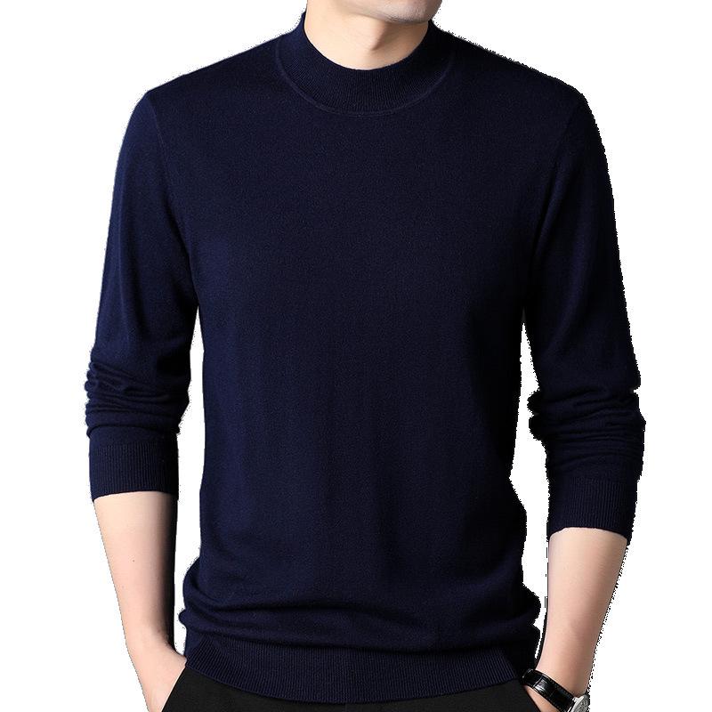 Halbrollkragenpullover für Herren aus 100 % reiner Wolle – Herbst-/Winterkollektion 2024