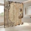 Classical Female Marble Relief Sculpture Shower Curtain Washable Dirt-Resistant Shower Head Waterproof Polyester Bath Curtain