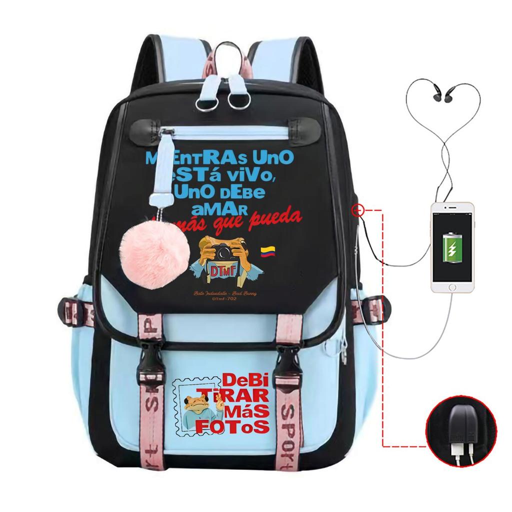 Back To School Mochilas with USB Port Casual Rucksack Teenage Boys Girls Multicolor Backpack Student School Bag Daily Use