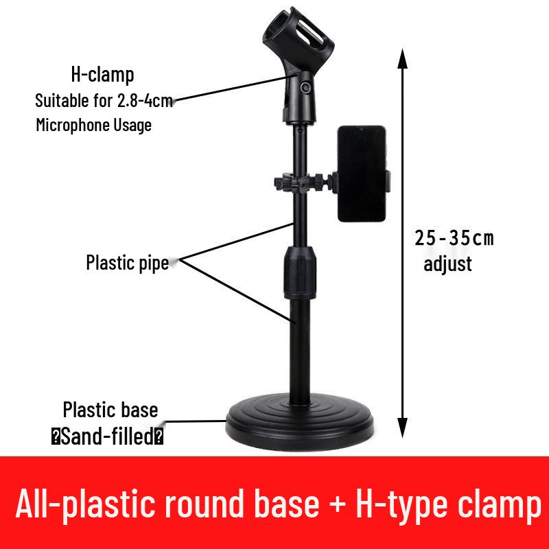 Universal Multi-functional Desktop Microphone Stand for Live Broadcast, Conferences, Speeches, Presentations, and Singing.