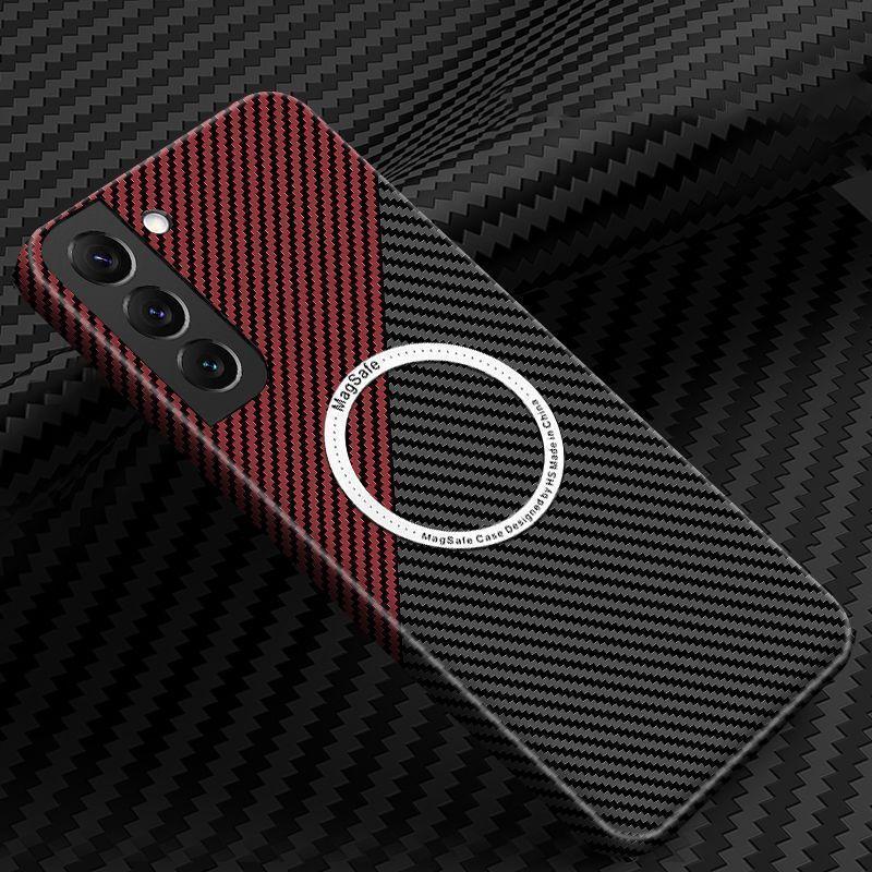 

Suitable for Samsung S24 Ultra Carbon Fiber Mobile Phone Case Magnetic Suction S22 Ultra Thin Kevlar Anti Fall S23 Protective Case Samsung S21