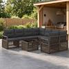 Garden Sofa Set 9 Pieces Grey Poly Rattan