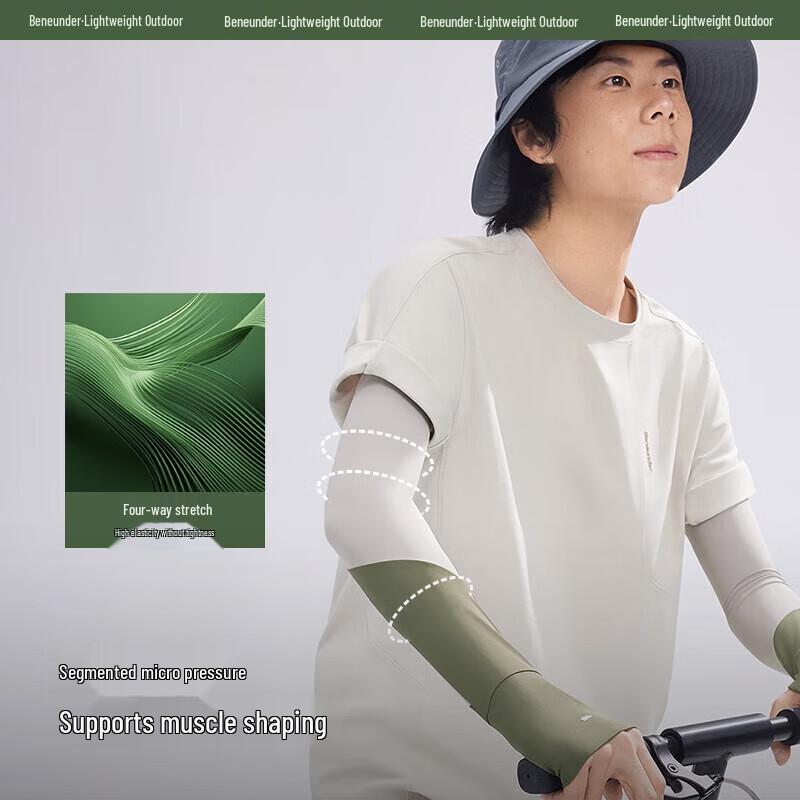 Beneunder Men's AL36924 Two-Way Finger-Hole Sun Protection Ice Sleeves