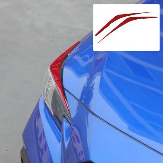 Red Soft Carbon Fiber Headlight Eyebrow Trim Sticker For Subaru WRX VB -