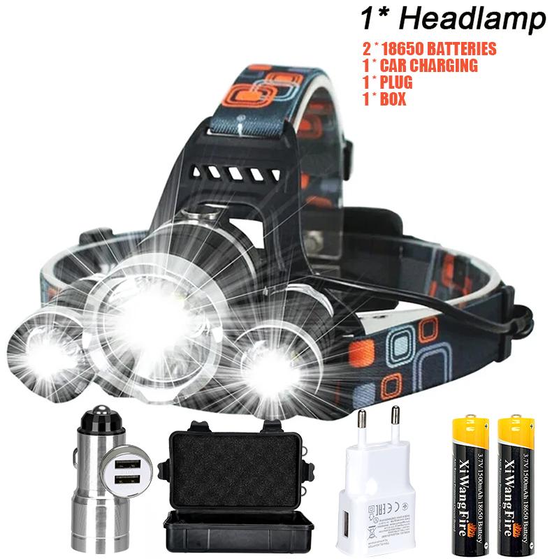 Ultra Bright LED Portable Headlight Rechargeable 18650 Battery Fishing Hunting Head Flashlight Outdoor Camping Emergency Lantern