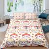 Japan Sushi King Queen Duvet Cover Marine Life Bedding Set Cartoon Japanese Food Quilt Cover Colorful Polyester Comforter Cover